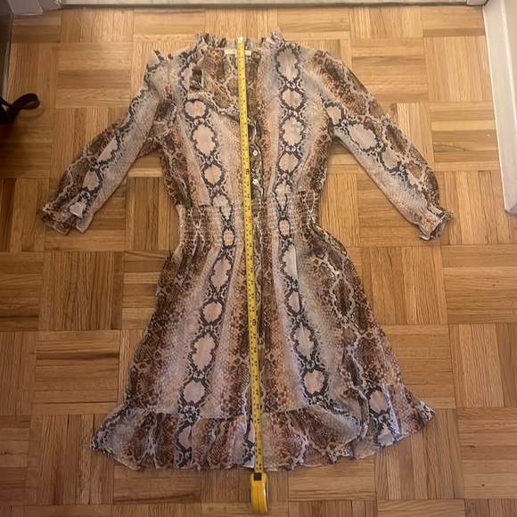 Maje Sz 1 3/4 sleeve snakeskin print dress - Picture 14 of 16